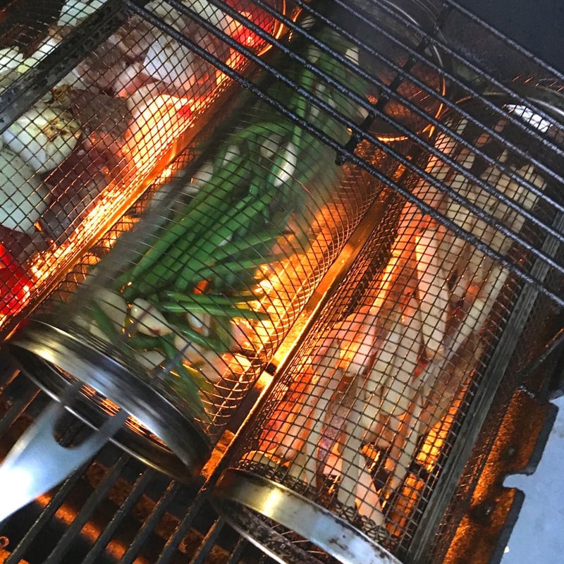 🔥 Rolling Grilling Basket